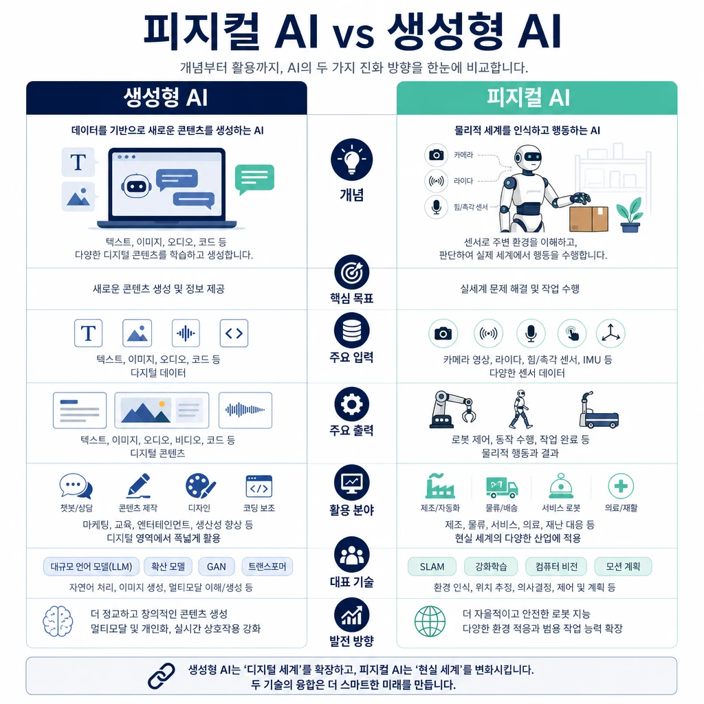 피지컬 AI란? 생성형 AI와의 차이 총정리