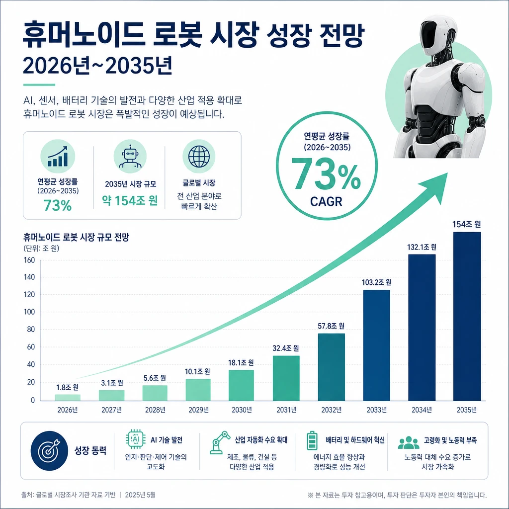 휴머노이드 로봇 시장 전망, 연 73% 성장의 근거